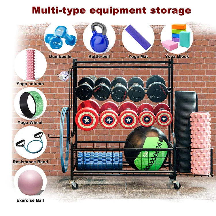 Maila anitzeko metalezko dumbbell rack desmuntagarria